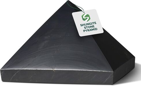 Shungite World هرم Shungite الأصلي مصقول 90 مم / 3.54 بوصة شاكرا الطاقة الطبيعية للشفاء كريستال هرم أسود حقيقي حماية مكتب المنزل ديكور مكتب التأمل ريكي حجر التأريض in Kuwait