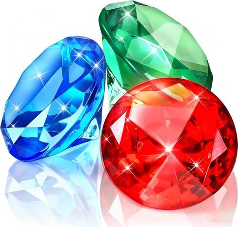 MARFOREVER Extra Large Diving Gem Pool Toys, 60MM Extra Big Diamond Colorful Pirate Treasure Diving Gems Huge Acrylic Diamond Pool Gems for Summer Swimming Party Favors Boys Girls Training Gifts(8Pcs) in Kuwait