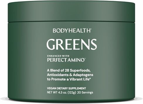 BodyHealth Perfect Greens Formula (30 Svgs) Daily Superfood Green Apple Smoothie Powder with Vegetables, Fruit, Antioxidants, Prebiotics, Probiotics, Fiber, and PerfectAmino Protein in Saudi Arabia
