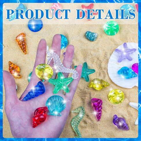 60pcs Diving Gems Pool Toys, Colorful Acrylic Diamond Pirate Treasure in Kuwait