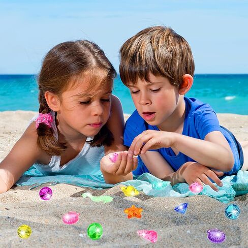 60pcs Diving Gems Pool Toys, Colorful Acrylic Diamond Pirate Treasure in Kuwait