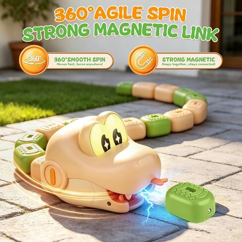 2-Player Magnetic Snake Game, Remote Control Snake Toy with Lights & Sounds in Kuwait