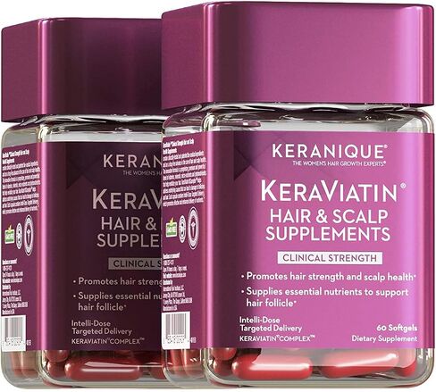 Keranique Hair & Scalp Supplements - Promote Strength and Growth Best for Thinning Nourish Your with Biotin, Vitamin B, More Vital Nutrients Keraviatin in Saudi Arabia