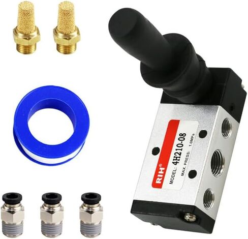 5 Way 2 Postion Air Hand Lever Operated Valve Pneumatic Solenoid Valve Manual Control Push Pull Valves 4H210-08 (1/4"NPT) in Kuwait