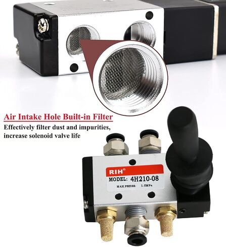 5 Way 2 Postion Air Hand Lever Operated Valve Pneumatic Solenoid Valve Manual Control Push Pull Valves 4H210-08 (1/4"NPT) in Kuwait