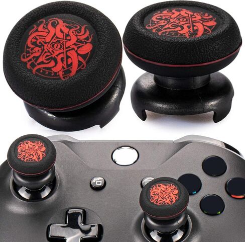 FPS Thumbstick Extender & Printing Rubber Silicone Grip Cover 2 Sets for Xbox Series X/S & Xbox One Controller(Demon Orange) in Kuwait