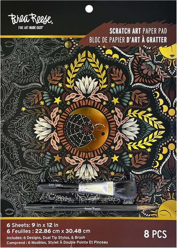 Brea Reese Scratch Art Paper Pad - Sun & Moon Metallic DIY Craft Kit in Saudi Arabia