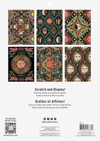 Brea Reese Scratch Art Paper Pad - Sun & Moon Metallic DIY Craft Kit in Saudi Arabia