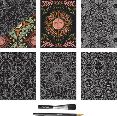 Brea Reese Scratch Art Paper Pad - Sun & Moon Metallic DIY Craft Kit in Saudi Arabia