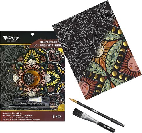 Brea Reese Scratch Art Paper Pad - Sun & Moon Metallic DIY Craft Kit in Saudi Arabia