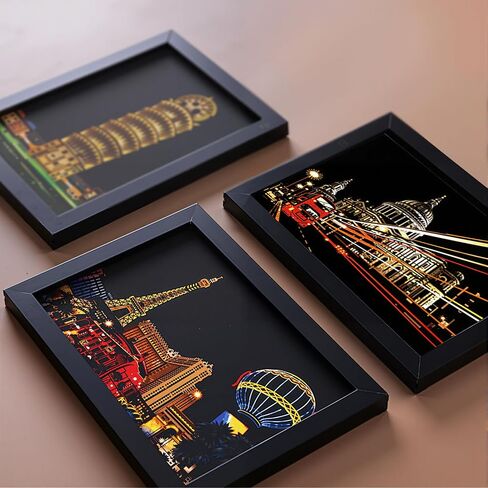 12-Sheet Rainbow Scratch Art Set with Tools, World Landmark Postcard Kit in Saudi Arabia