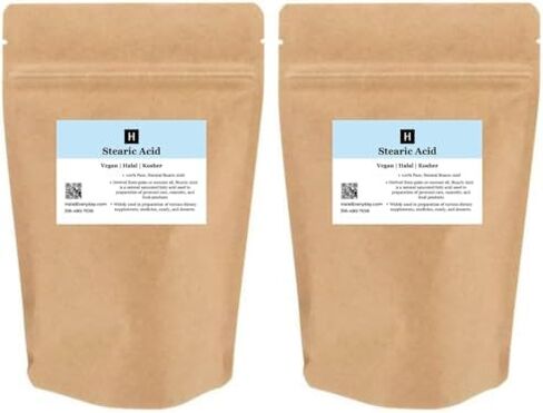 3 Lbs Stearic Acid White Flakes - Food Grade NF/USP - Vegetable Based Fat Source- A Natural Saturated Fatty Acid-Used primarily to Thicken, emulsify and stabilize formulations in Kuwait
