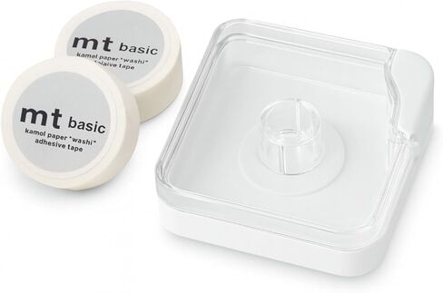 mt Washi Tape (White x2) with Dispenser & Cutter – Japanese Masking for Painters and Artist/Drafting; Portable Desk Set in Kuwait