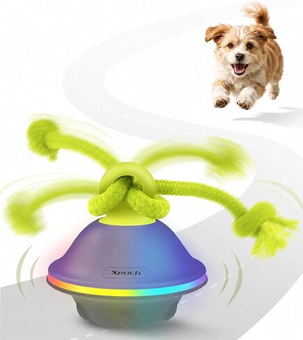 Xeuch Interactive Dog Ball with Rope, Motion Activated Squeaky Ball, Green in Kuwait