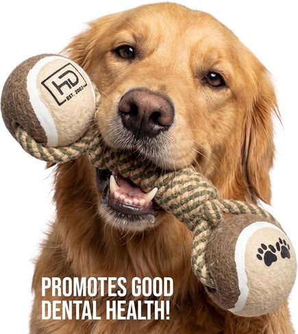 Tennis Ball Rope Toy for Dogs, 2-in-1 Fetch & Tug Chew Toy, Tug of War Toy in Saudi Arabia