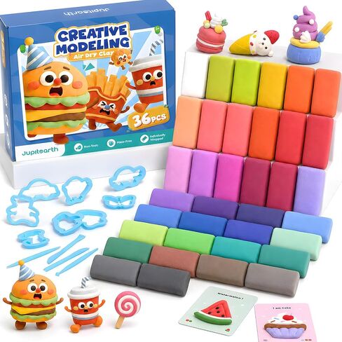 JUPITEARTH 164 Pcs Air Dry Clay Kit, 108 Colors Modeling Clay for Kids in Saudi Arabia