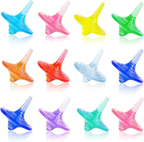 Children’s Acrylic Spinning Tops Gems Toys, Colorful Durable Shiny Crystal Small Tops for Boys Girls Kids Game in Family/Party/School/Kindergarten Game/Reword/Gift/Education (24 PCS) in Kuwait