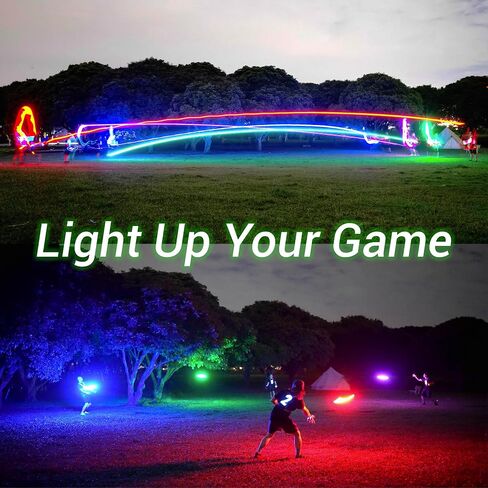 TOSY Flying Disc - 16 Million Colors RGB or 36 LEDs, Extremely Bright, Smart Modes, Camping Essentials for Teens/Kids/Adults/Men/Boys/Girls, Auto Light Up, Rechargeable, Waterproof, 175g in Kuwait