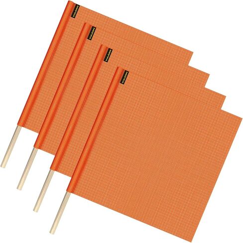 VULCAN Safety Flag with Dowel - Bright Orange - Vinyl Coated Nylon Mesh Construction - 18 Inch x 18 Inch - 4 Pack in Kuwait