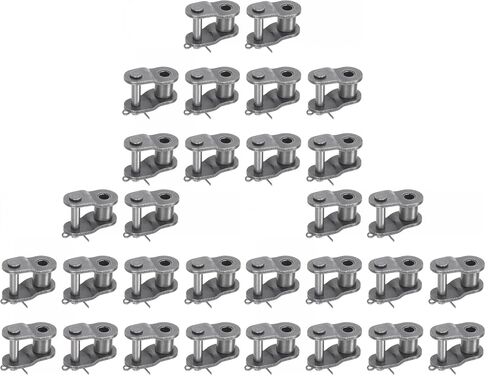 uxcell 8Pcs #40 Chain Offset Half Link Roller, 1/2" Pitch Carbon Steel, Standard Chain End Connector Split Links for 08A Chain in Kuwait
