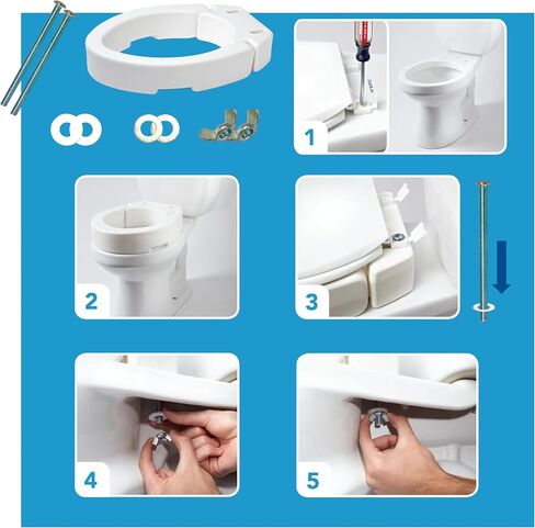 Carex Elongated Hinged Raised Toilet Seat, Adds 3.5 Inches of Height to Toilet, 300 Pound Weight Capacity, Toilet Seat Riser, Elevated Toilet Seat And Handicap Toilet Seat in Kuwait