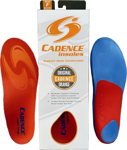 نعال داخلية لتقويم العظام من Cadence Insoles (D) للرجال 6.5-7.5، للنساء 7.5-8.5، برتقالي in Kuwait