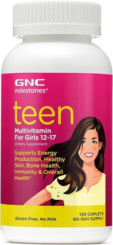 معالم GNC في سن المراهقة - كبسولة متعددة الفيتامينات للفتيات 12-17 - (المنتج) أحمر in Kuwait
