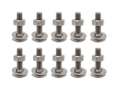 10 مجموعات من مسامير النقل مقاس 1/4-20 × 2 بوصة من LBY ذات رأس دائري ورقبة مربعة وصواميل سداسية وغسالات مسطحة، 304 من الفولاذ المقاوم للصدأ، فضي in Kuwait