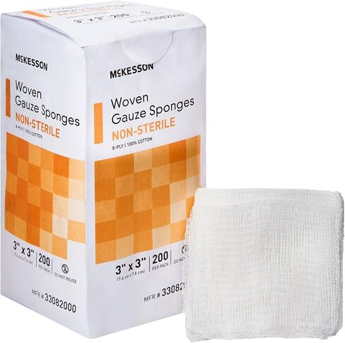 McKesson 8-Ply Sterile Gauze Sponges, 2" x 2", 2 Counts per Pack, 50 Packs (Total 100 Sterile Gauze Sponges) in Kuwait