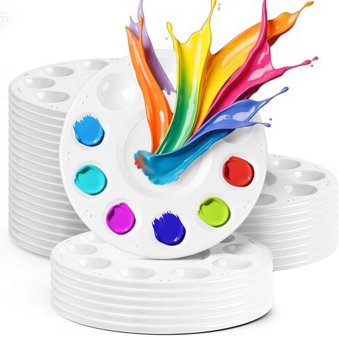 24 Pcs Paint Tray Palettes, White Mixing Paint Holders for Watercolor & Acrylic, Painting Supplies for Students, Art Class, DIY Crafts, Paint Parties in Saudi Arabia