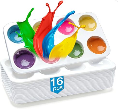 Hulameda 12pcs Paint Tray Palettes for Kids,Rectangular in Kuwait