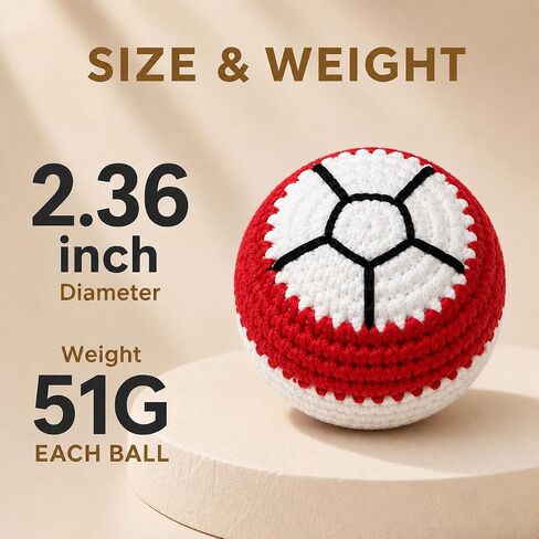 Crochet Footbags 3 Pack Durable Woven Cotton Hacky Kick Sack Juggling Balls in Saudi Arabia