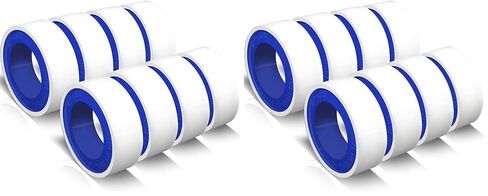 8 Rolls 1/2 Inch(W) X 520 Inches(L) Teflon Tape,for Plumbers Tape,PTFE Tape,Water Pipe Sealing Tape,Plumbing Tape,Sealant Tape,Thread Seal Tape for Shower Head,Duct Tape,White in Kuwait