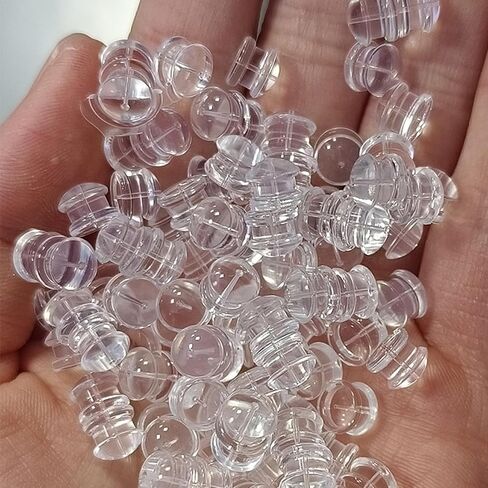 Comfort Silicone Earring Backs, Especial High Transparency Hypoallergenic Soft Clear Replacement Stoppers for Stud, Post, Hoop, and Fishhook Earrings, 50 Pcs in Kuwait