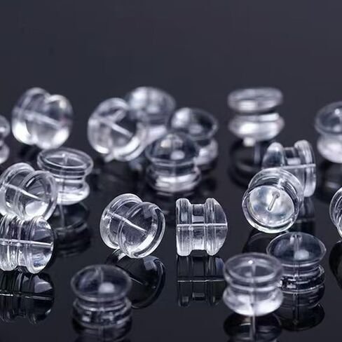 Comfort Silicone Earring Backs, Especial High Transparency Hypoallergenic Soft Clear Replacement Stoppers for Stud, Post, Hoop, and Fishhook Earrings, 50 Pcs in Kuwait