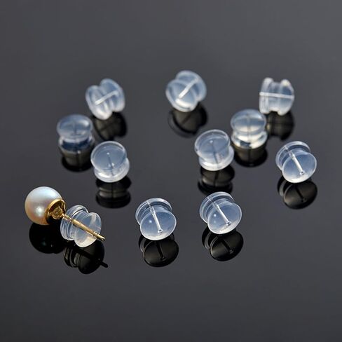Comfort Silicone Earring Backs, Especial High Transparency Hypoallergenic Soft Clear Replacement Stoppers for Stud, Post, Hoop, and Fishhook Earrings, 50 Pcs in Kuwait