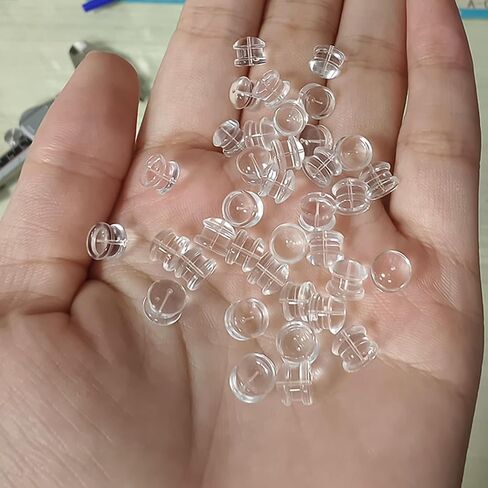 Comfort Silicone Earring Backs, Especial High Transparency Hypoallergenic Soft Clear Replacement Stoppers for Stud, Post, Hoop, and Fishhook Earrings, 50 Pcs in Kuwait
