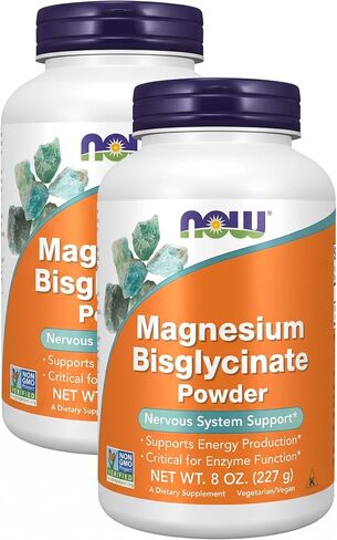 NOW Supplements, Magnesium Bisglycinate Powder, Enzyme Function*, Nervous System Support*, 8-Ounce in Saudi Arabia