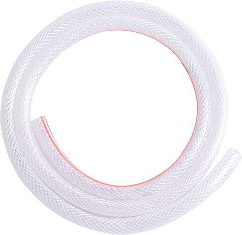 Ququyi 1/2 "ID 3.28ft أنابيب PVC شفافة مضفرة، خرطوم فينيل مقوى مرن شديد التحمل مع بناء ثلاثي الطبقات، تصريف مياه شفاف للاستخدام الصناعي لحوض السمك في الحديقة in Kuwait
