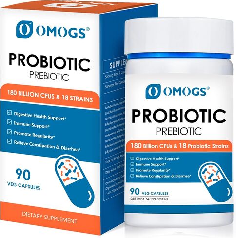 OMOGS Probiotics 120 Billion CFUs 18 Strains,3Prebiotics,Probiotics Capsule Suppment Helps Support Digestive & Gut Health, Immune Strength & Absorb Nutrition, 60 Capsules (60 Day Supply) in Kuwait