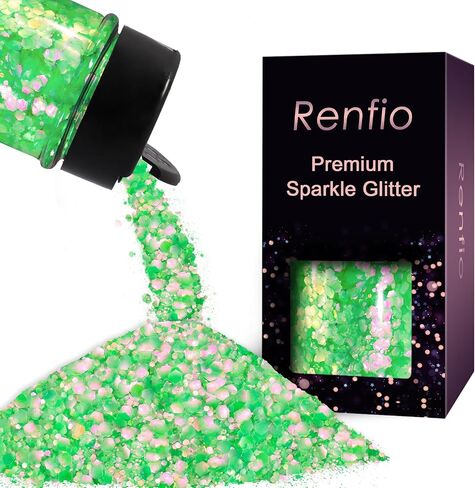 Renfio Blue Glitter,1.76oz/50g Iridescent Chunky Glitter for Epoxy Resin in Saudi Arabia