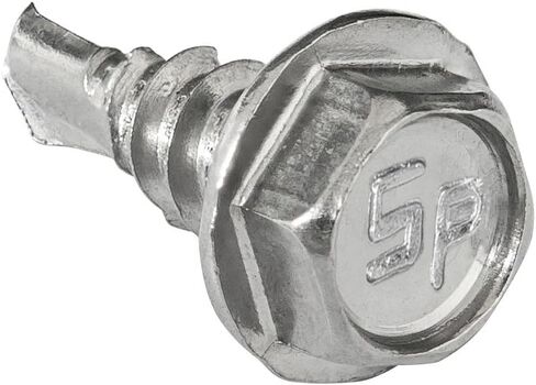 #8 x 3/4" Hex Washer Head Self-Drilling Tek Screw Zinc Plated Steel for Attaches Sheet Metal Steel or Steel to Metal - Box of 100 in Saudi Arabia