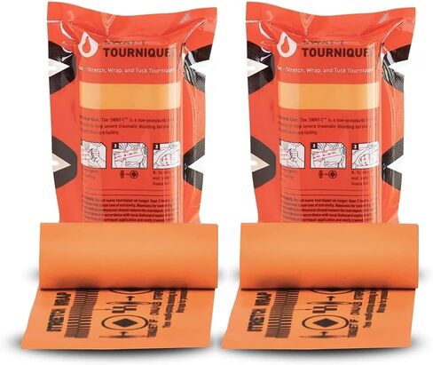 SWAT-T Touriquet Orange 2 Pack, Emergency First Aid Equipment for Massive Hemorrhage Control, Made in the USA in Kuwait