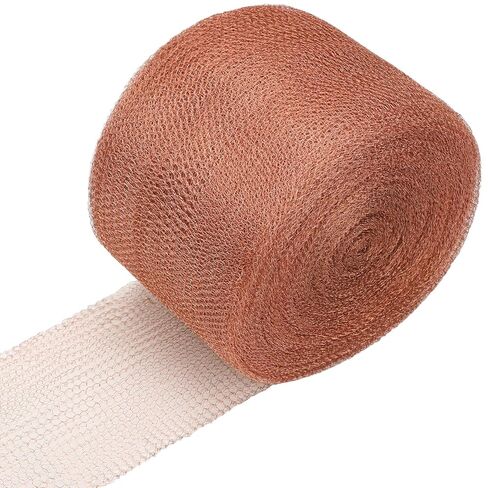 Therwen Copper Mesh 5 Inches x 200 ft Copper Mesh Roll for Distilling Knitted Copper Fabric Mouse Hole Filler Sturdy and Flexible Wire Mesh for Gap, Suitable for Garden and House in Kuwait