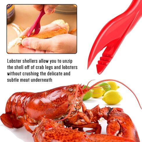 Hiware 20-piece Seafood Tools Set includes 6 Crab Crackers, 6 Lobster Shellers, 6 Crab Leg Forks/Picks and 2 Seafood Scissors & Storage Bag - Nut Cracker Set in Kuwait