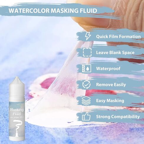 White Masking Fluid for Watercolor Painting 60ml, Fast-Drying in Saudi Arabia