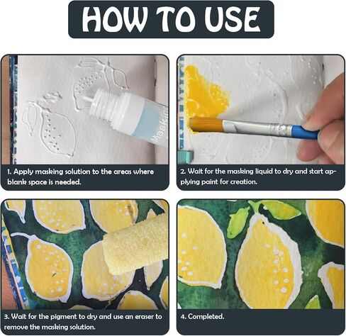 White Masking Fluid for Watercolor Painting 60ml, Fast-Drying in Saudi Arabia