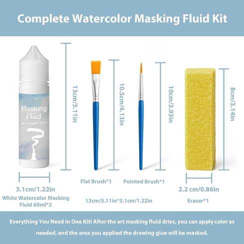 White Masking Fluid for Watercolor Painting 60ml, Fast-Drying in Saudi Arabia