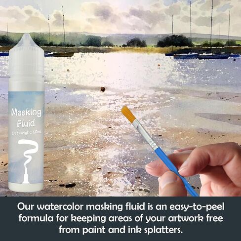 White Masking Fluid for Watercolor Painting 60ml, Fast-Drying in Saudi Arabia