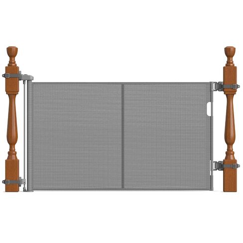 Upgraded Retractable Baby Gates for Stairs & Banister, Mesh Dog Gate Indoor, Extends to 55" Wide 33" Tall, Child Safety Gate for Stairway, Banister & Wall Mount (Black) in Saudi Arabia